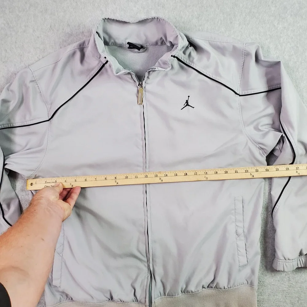 Jordan Jacket Mens Large Gray Full Zip Bomber Windbreaker Jumpman 332721-071